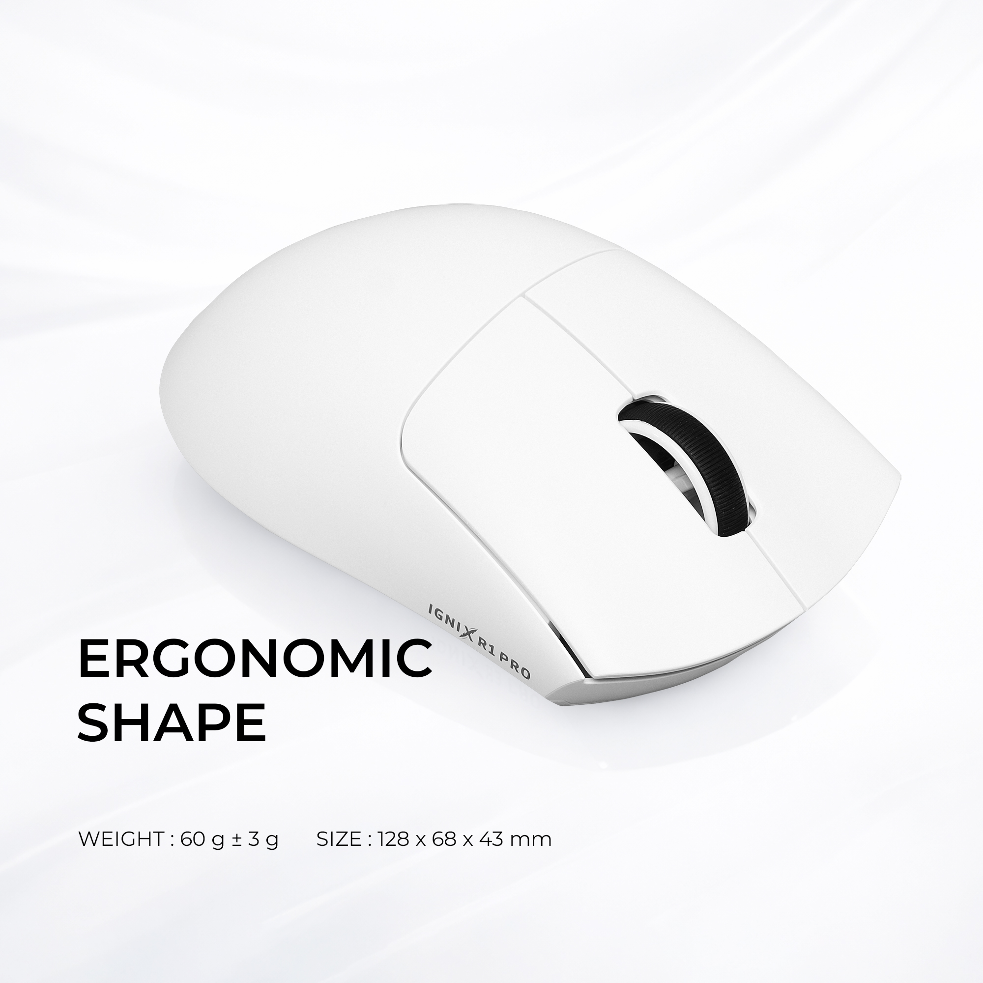 VortexSeries IGNIX Series R1 Mouse | Ergonomic Light Weight Tri Mode Gaming Mouse PixArt PAW 3311 / 3395 PRO