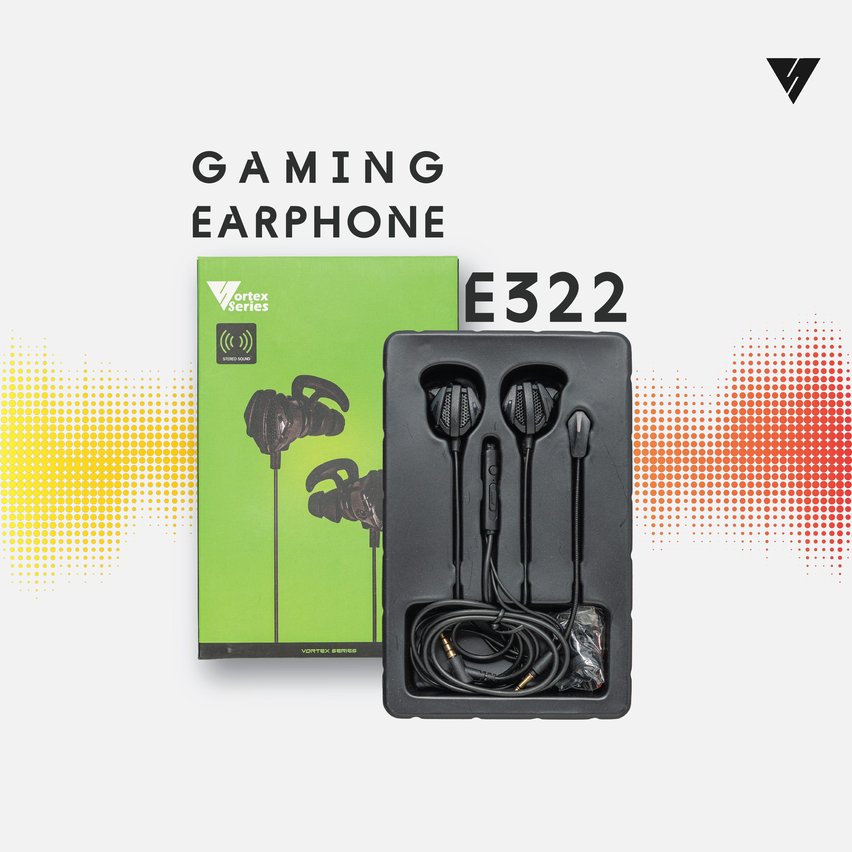 VortexSeries E322 Gaming Earphone Koneksi 3.5mm untuk PS4, Xbox One, PC, Laptop, dan Smartphone - hover