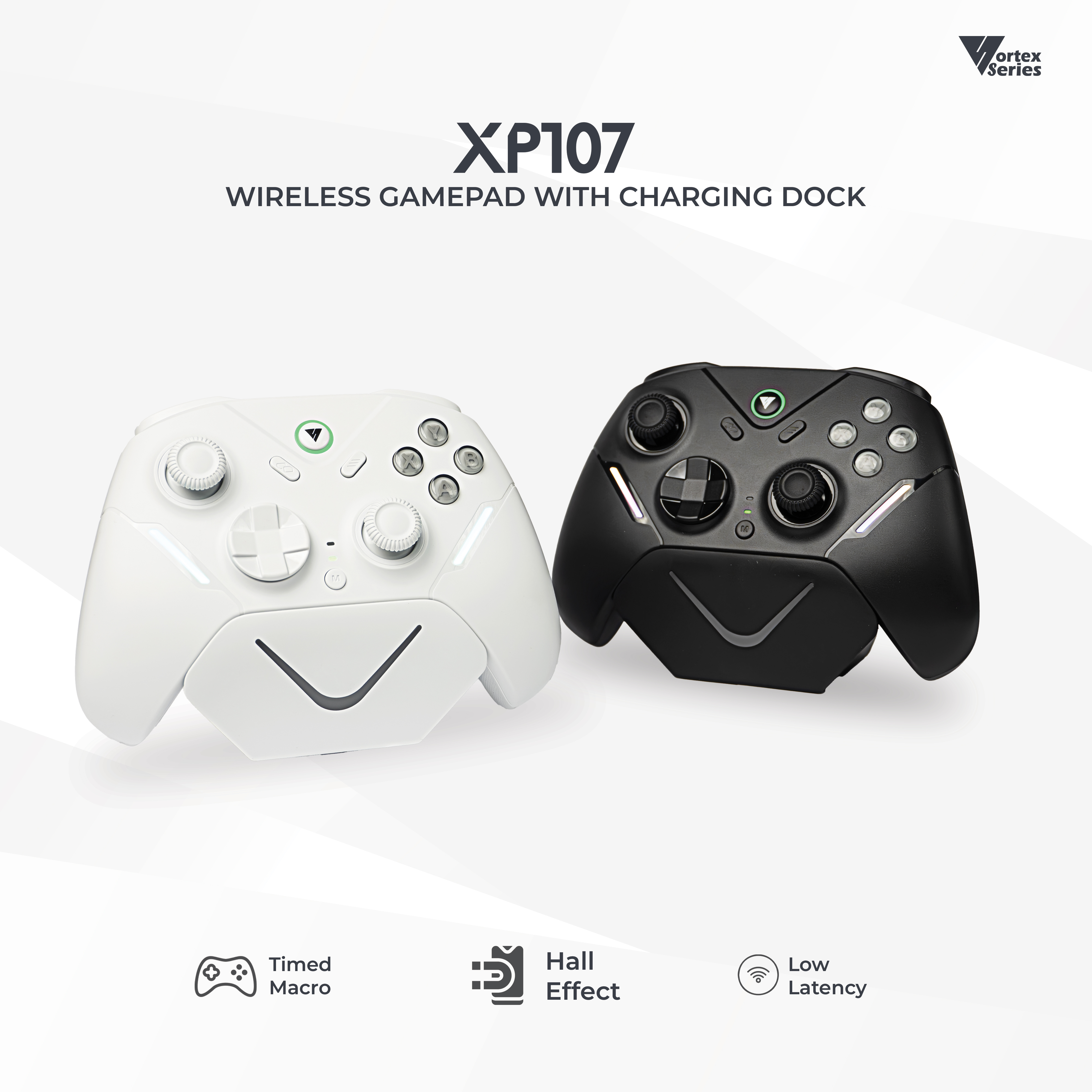 VortexSeries XP107 Wireless Gamepad Controller – Android/PC/iOS/Switch, Gyro, Turbo, Trigger Lock, Low Latency, Low Circularity Macro Button